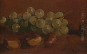 Stilleben Mit Kastanien Und Trauben by Josef Telfner