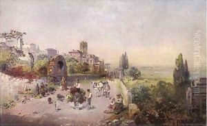 The road past the Villa Falconiere, outside Rome by Robert Alott