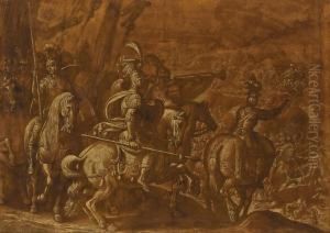 Scene De Bataille by Antonia Tempesta