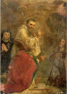 A Religious Scene With Four Saints