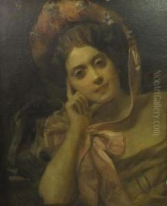 Portrait Of Young Lady by Hans Temple