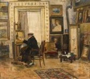 Artiste Dans Son Atelier by Hans Temple