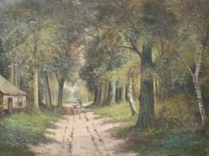 Figure In A Forested Landscape Figure In A Forested Landscape