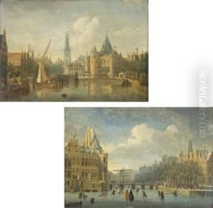 Le Gelderse Kade Et Le Waag A Amsterdam ; Et Le Kloveniersdoelen A Amsterdam
