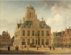 Delft: A View Of The Town Hall Seen From The Grote Markt