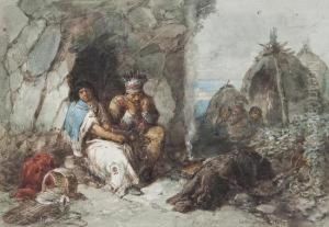 A Native American Indian Camp by Herman Frederik Carel ten Kate
