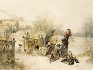 Winter Fun by Jan Jacob Lodewijk Ten Kate