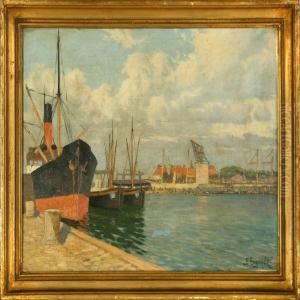Two Harbour Sceneries From Copenhagen by Johannes Frederik Engelbert Ten Klooster