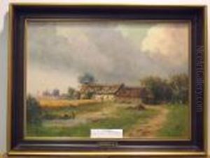 Landskap Med Gard. by Martin Tengberg