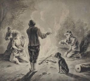 Figures Round A Camp Fire