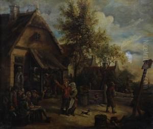 Revellers Outside A Tavern