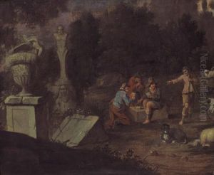 Paesaggio Con Figure Che Giocano A Carte by David The Younger Teniers