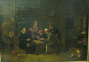 La Partie De Cartes Dans La Taverne by David The Younger Teniers