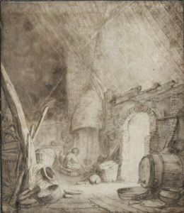 Interieur De Cellier by David The Younger Teniers