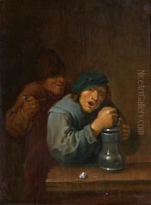 Deux Buveurs Chantant by David The Younger Teniers