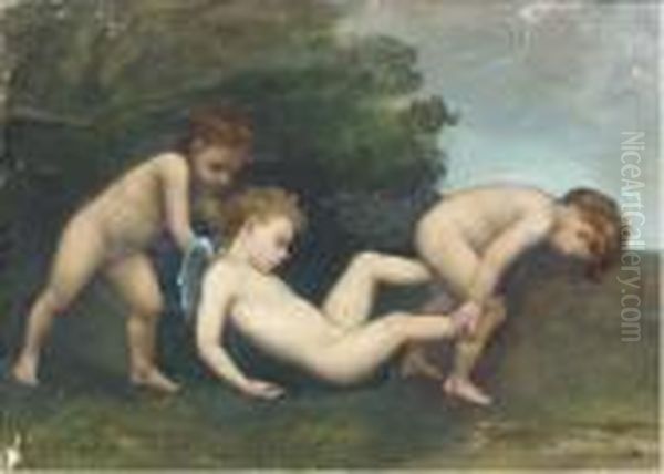 Cupid With Two Cherubs - view 1