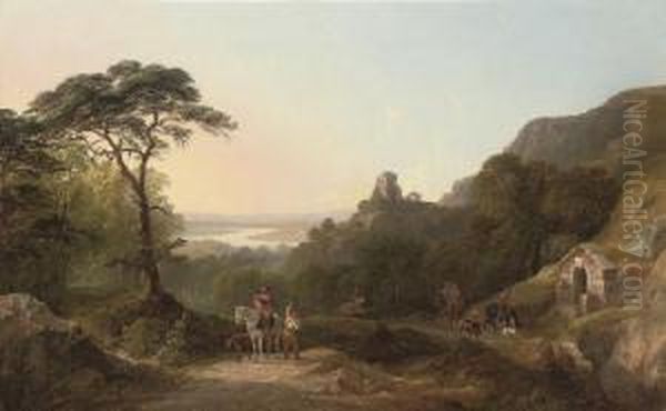 A Hunting Party In An Extensive Landscape - view 1
