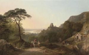 A Hunting Party In An Extensive Landscape