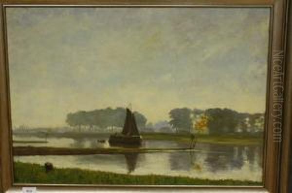 Platbodem In Rivierlandschap - view 1