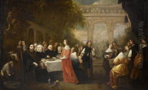 Festive Gathering. by Gerard Terborch
