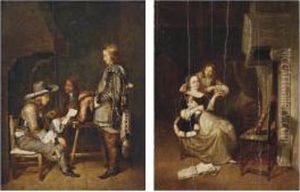 Ter Borch; And After Pieter Cornelisz. Van Slingelandt Guardsmen by Gerard Terborch