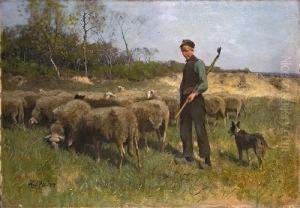 Hirte Mit Schafen by Francois Pieter ter Meulen