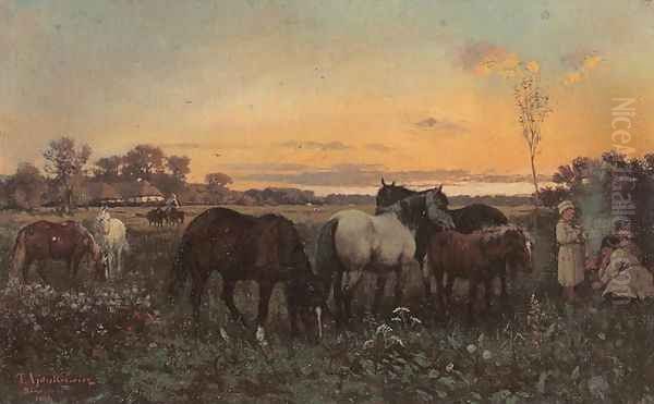 Grazing Horses - view 1