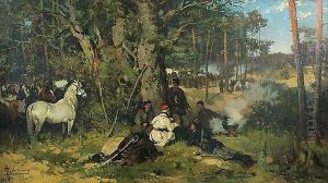 Insurgents' Camp in the Forest by Thaddaus von Ajdukiewicz