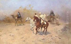 An Arab Caravan in the Desert by Thaddaus von Ajdukiewicz