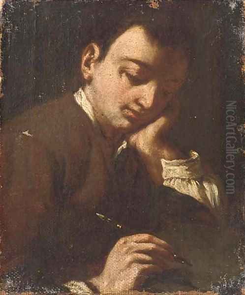 A boy writing - view 1