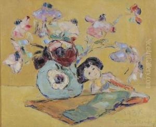Jeune Fille Au Bouquet - view 1