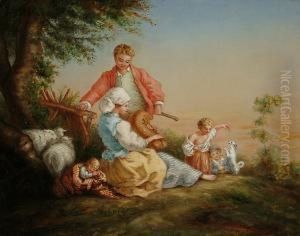 A Pastoral Scene With Children Playing by Felix Terlinden