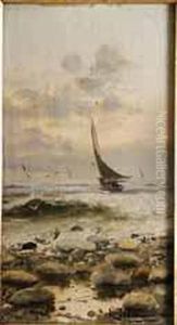 Marina Con Barco De Vela by Rafael Terol Martinez