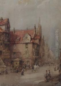 Figures In A Continental Street