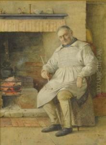 Resting By The Hearth by Henry M. Terry