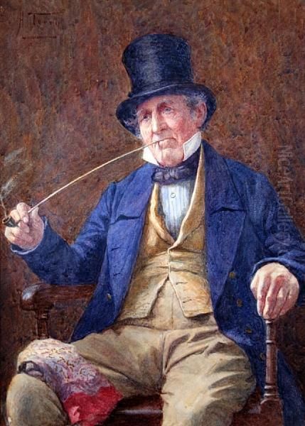 Gentleman Smoking A Clay Pipe - view 1