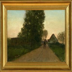 Village Road In The Evening Sun by Anders Christian Terslose