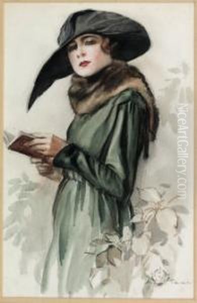 "donna Con Libro" 1917 Circa - view 1