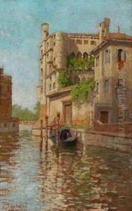Kanal In Venedig by Romolo Tessari