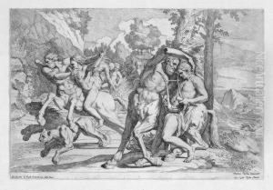 Der Kentaur Chiron Lehrt Achilles by Giovanni Cesare Testa