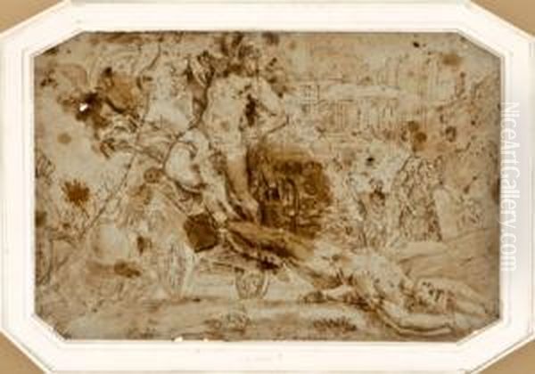 "aquiles Arrastrando El Cuerpo De Hector Ante Las Murallas De Troya". - view 1