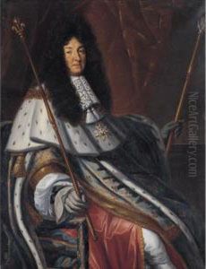 Portrait Of Louis Xiv, Seated, Three Quarter Length, Dressed In Robes Of State
