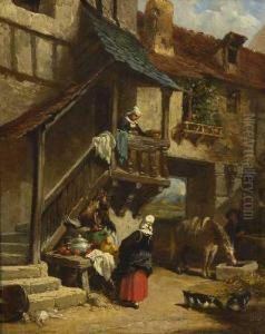 Bauerliches Idyll by Paul Constantin D. Tetar Van Elven
