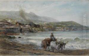 A View On Casamicciola by Pierre-Henri-Theodore Tetar van Elven