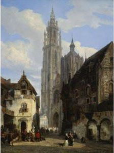 The Cathedral Of Our Lady, Antwerp by Pierre-Henri-Theodore Tetar van Elven