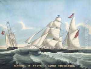 The Trading Brigantine
Farewell
Of St. Ives In Two Positions In The Channel Off Dover by Dirk Antoon, Teupken Jr.