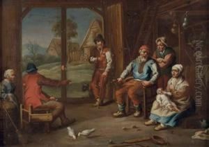 Der Alte Bauer Inmitten Seiner Familie by Franz Josef Textor