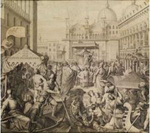 Versohnung Friedrich Barbarossas Mit Papst Alexander Iii. In Venedig 1174 by Julius Thaeter