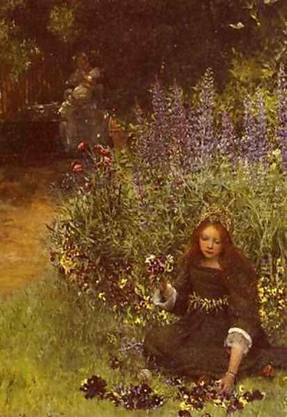 Gathering Pansies - view 1