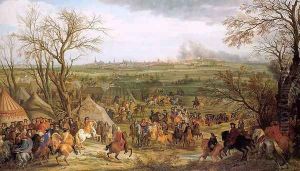 The Camp of Cambrai 1677 by Workshop of Adam-Franz van der Meulen